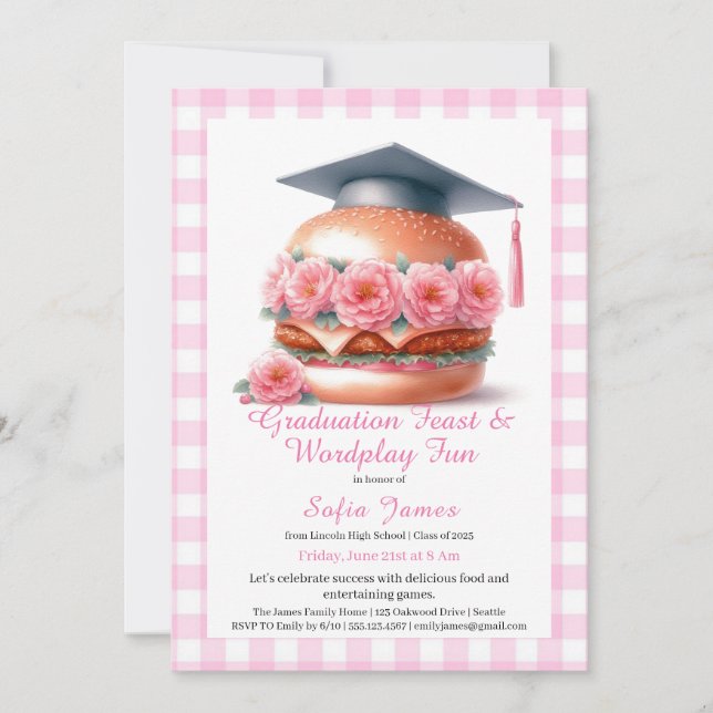 Invitation pour une fête de fin d'études Grill and (Devant)