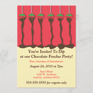 Invitation pour une fête de fondue au chocolat et 