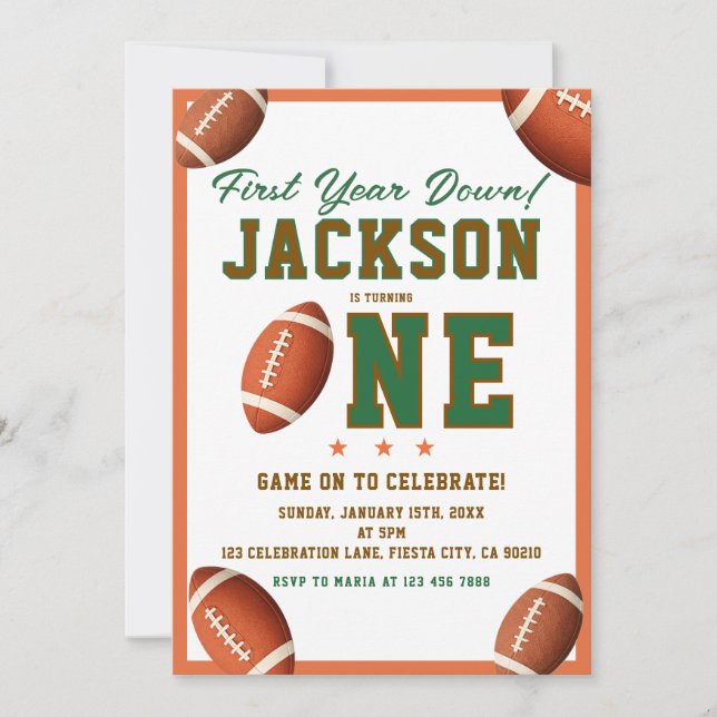 Invitation pour une fête de football de première a (Devant)