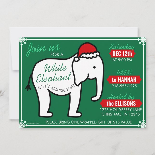 Invitation pour une fête de l'Éléphant Blanc de No (Devant)