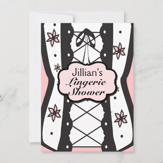Invitation pour une fête de lingerie avec corset v (Devant)