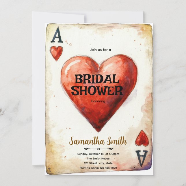 Invitation pour une fête de mariage au casino (Devant)