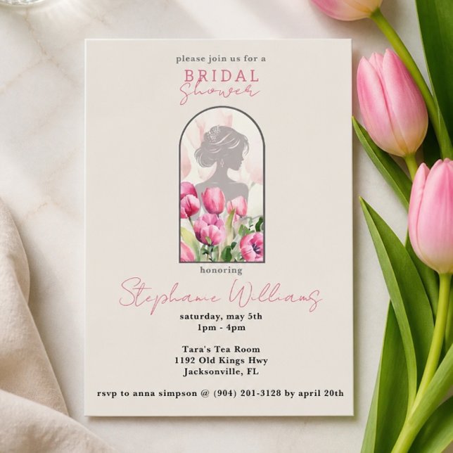 Invitation pour une fête de mariage aux tulipes ro (Créateur téléchargé)