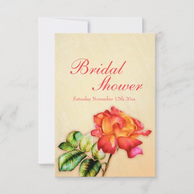 Invitation pour une fête de mariage avec rose thé  (Devant)
