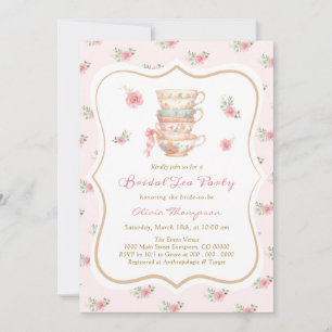 Invitation pour une fête de mariage avec thé à l'a