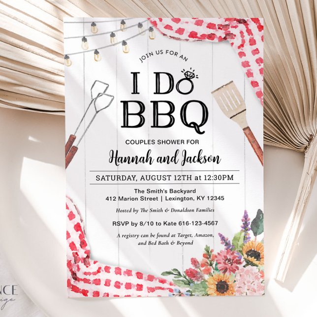 Invitation pour une fête de mariage couple I Do BB (I Do BBQ Invitation)