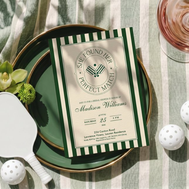 Invitation pour une fête de mariage de pickleball  (Créateur téléchargé)