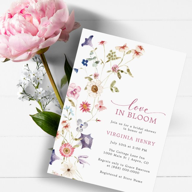 Invitation pour une fête de mariage Love In Bloom (Bridal Shower Love In Bloom Invitation by Painted Paperie
)