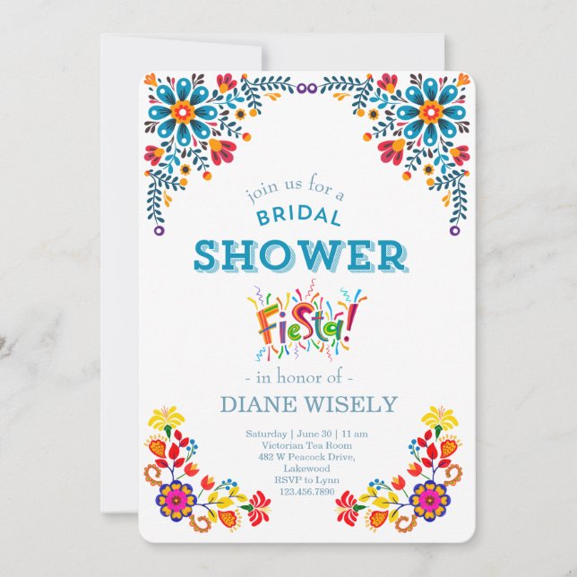 Invitation pour une fête de mariage mexicaine flor (Devant)