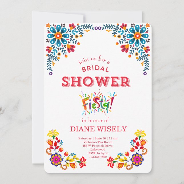 Invitation pour une fête de mariage mexicaine flor (Devant)