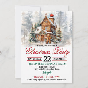 Invitation pour une fête de Noël à la maison rusti