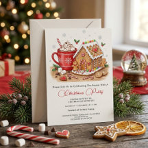 Invitation pour une fête de Noël au pain d'épices