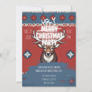Invitation pour une fête de Noël au pull moche ave