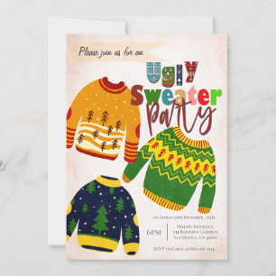 Invitation pour une fête de Noël au pull moche mig