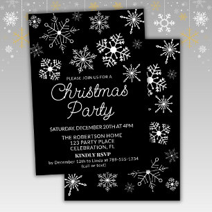 Invitation pour une fête de Noël aux flocons de ne
