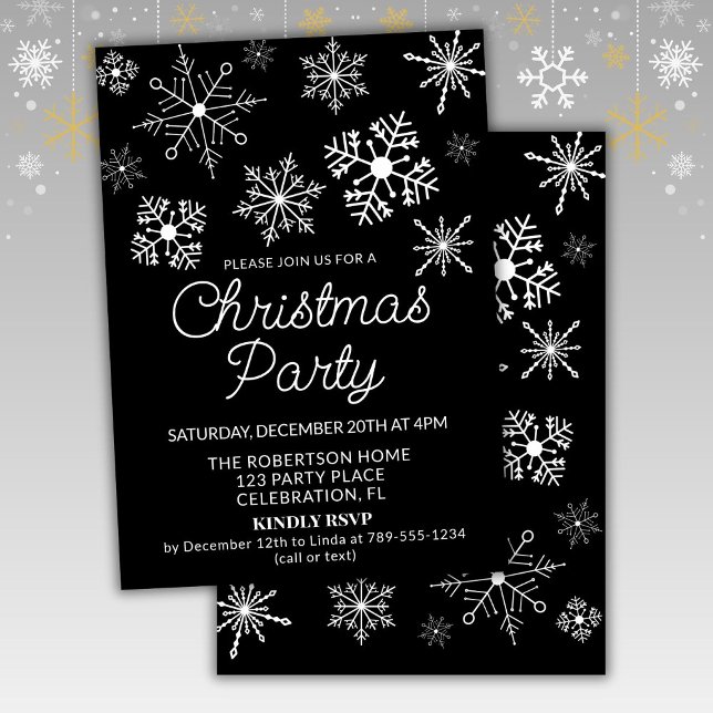 Invitation pour une fête de Noël aux flocons de ne (Créateur téléchargé)