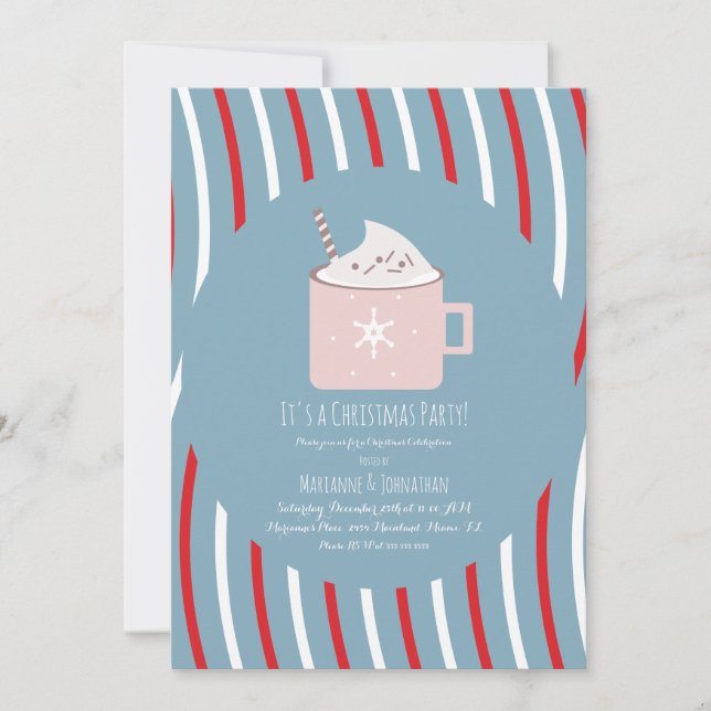 Invitation pour une fête de Noël avec chocolat cha (Devant)