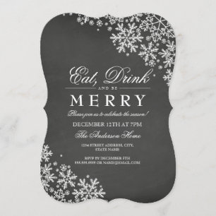 Invitation pour une fête de Noël avec flocon de ne