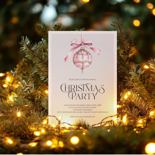 Invitation pour une fête de Noël avec ornement ros