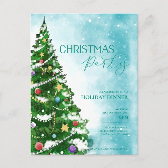 Invitation pour une fête de Noël avec un arbre à l (Devant)