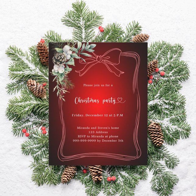 Invitation pour une fête de Noël avec un décor de  (Créateur téléchargé)