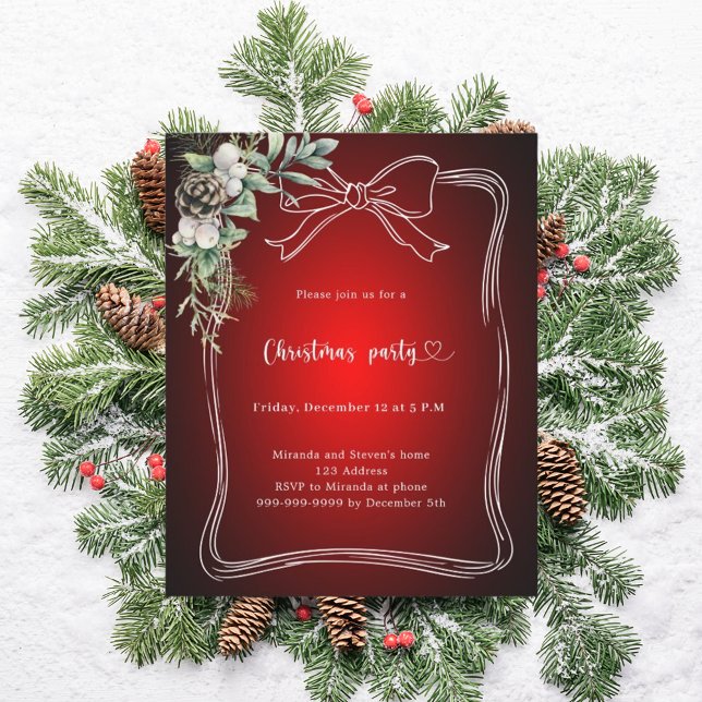 Invitation pour une fête de Noël avec un décor de  (Créateur téléchargé)