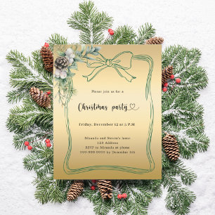 Invitation pour une fête de Noël avec un décor de 