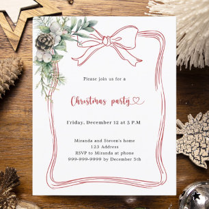 Invitation pour une fête de Noël avec un décor de