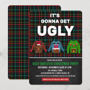 Invitation pour une fête de Noël avec un pull moch