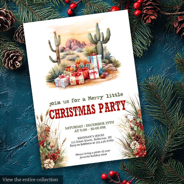 Invitation pour une fête de Noël Country Cowboy (Country Cowboy Christmas Party Invitation)