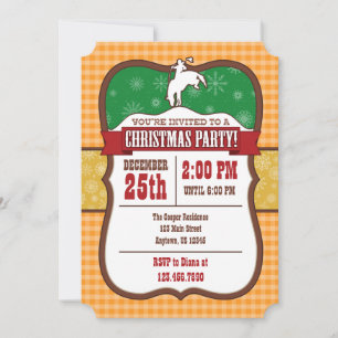 Invitation pour une fête de Noël Cowboy Orange