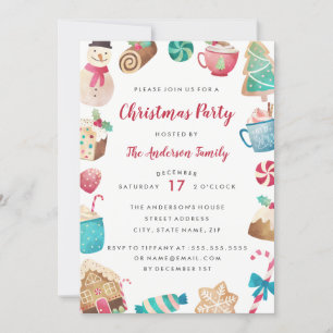 Invitation pour une fête de Noël douce à l'aquarel
