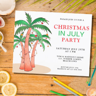 Invitation pour une fête de Noël en juillet à peti