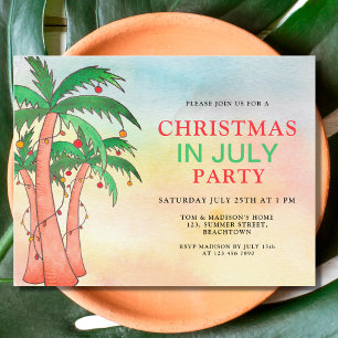 Invitation pour une fête de Noël en juillet à peti