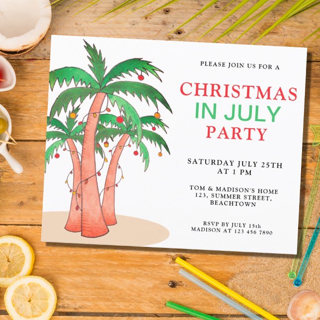 Invitation pour une fête de Noël en juillet à peti (Créateur téléchargé)
