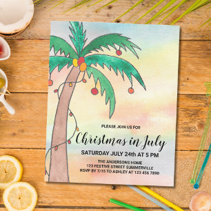 Invitation pour une fête de Noël en juillet sous l