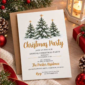 Invitation pour une fête de Noël enneigée