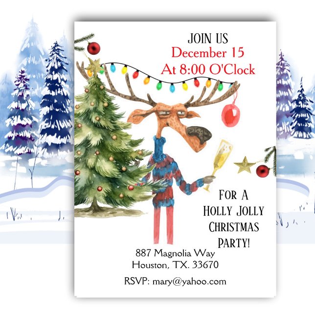 Invitation pour une fête de Noël joyeuse avec un o (Créateur téléchargé)