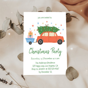 Invitation pour une fête de Noël rétro vintage ave