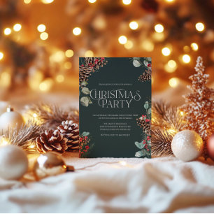 Invitation pour une fête de Noël rustique, thème d