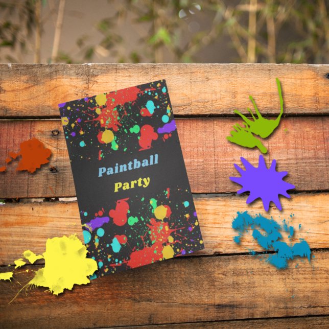 Invitation pour une fête de paintball avec éclabou (Créateur téléchargé)