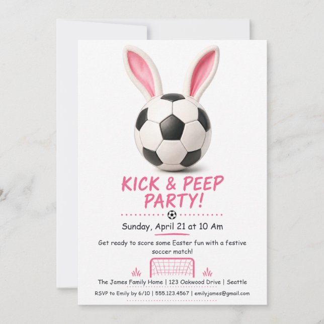 Invitation pour une fête de Pâques de football – K (Devant)