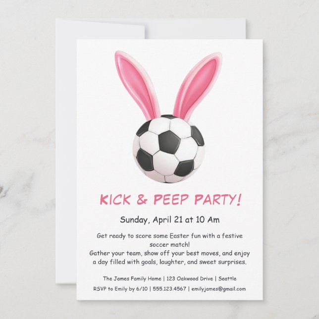 Invitation pour une fête de Pâques de football – K (Devant)