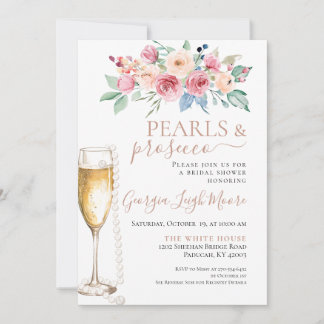 Invitation pour une fête de Pearl et Prosecco