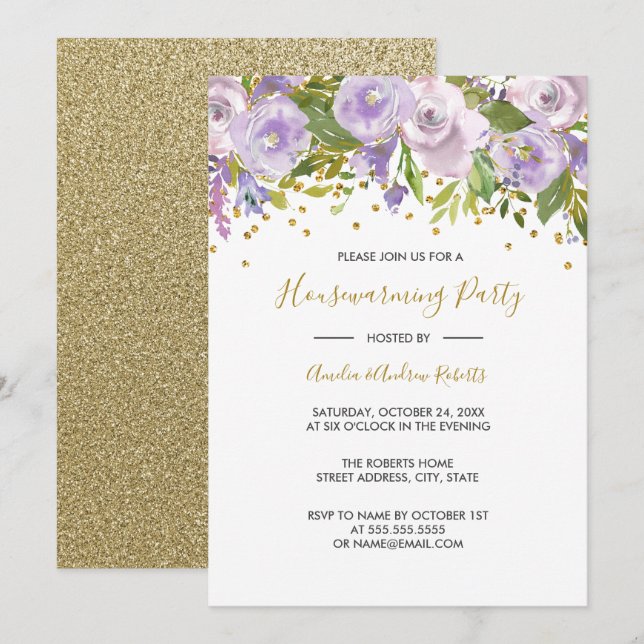 Invitation pour une fête de pendaison de crémaillè (Devant / Derrière)