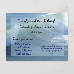 Invitation pour une fête de plage avec surf