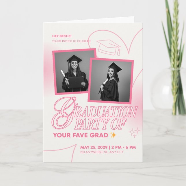 Invitation pour une fête de remise de diplômes au  (Devant)