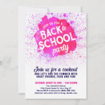 Invitation pour une fête de rentrée scolaire avec 