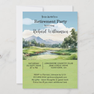 Invitation pour une fête de retraite sur le thème 
