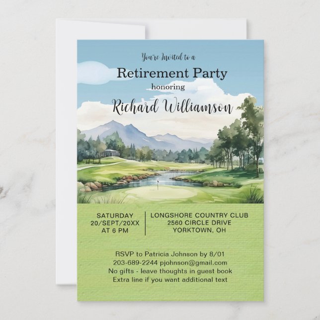 Invitation pour une fête de retraite sur le thème  (Devant)